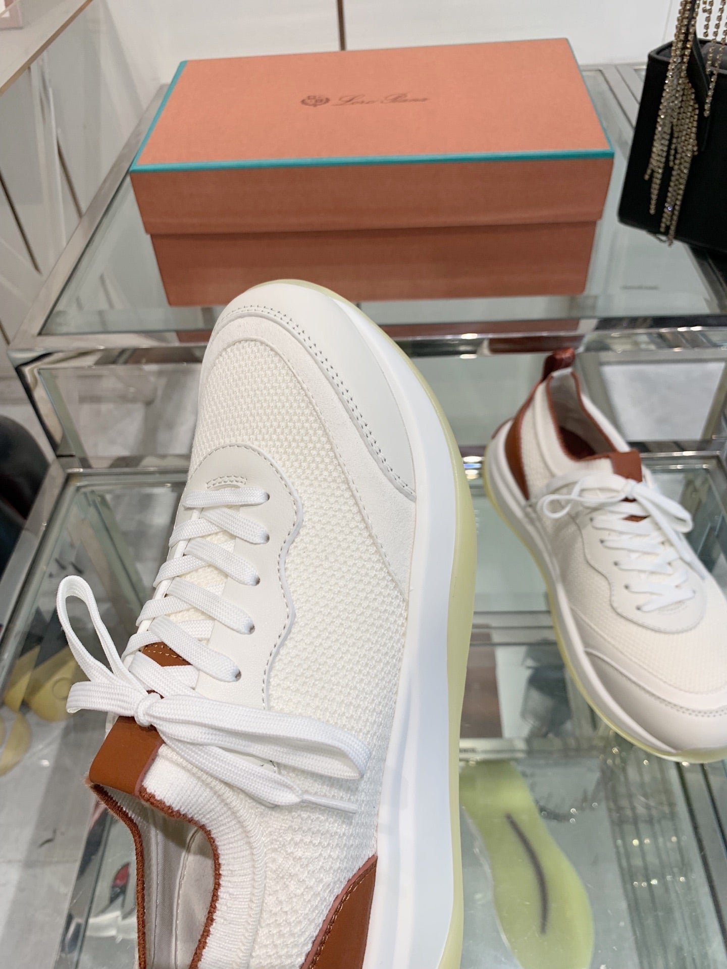 SNEAKER IN WHITE CANVAS MIX SUEDE WITH LAMBSKIN