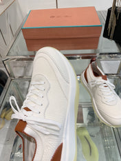SNEAKER IN WHITE CANVAS MIX SUEDE WITH LAMBSKIN