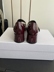DIOR 26S MARY JANE 45 MM IN DARK RED GLOSSY CALFSKIN