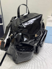 PRADA 25S BACKPACK 45 IN BLACK GLOSSY CALFSKIN SILVER HARDWRE