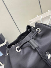 PRADA 25S MEDIUM RE-NYLON BACKPACK 39 IN BLACK WITH POUCH