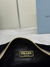PRADA 25S MINI HOBO BAG 23 IN BLACK VELVET GOLD HARDWRE
