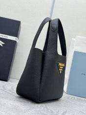 PRADA 25S TOTE MINI BAG 18 IN BLACK CALFSKIN GOLD HARDWRE