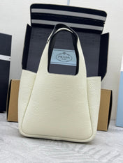 PRADA 25S TOTE MINI BAG 18 IN IVORY CALFSKIN GOLD HARDWRE
