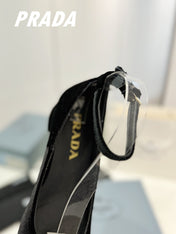 PRA NAPPA MARY JANE PUMPS BLACK SATIN
