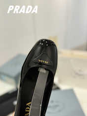 PRA NAPPA MARY JANE PUMPS GLOSSY BLACK LAMBSKIN