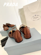 Pra Ballerina Pumps 40 Rust Suede Fabric