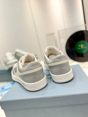 PRA DOWNTOWN PERFORATED SNEAKERS WHITE AND GRAY CALFSKIN