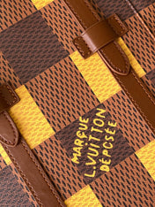 CHRISTOPHER BACKPACK 48 IN BROWN YELLOW DAMIER CANVAS