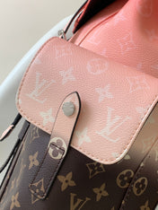 LV 25S CHRISTOPHER BACKPACK 48 IN CORAL RED AND BROWN CALFSKIN