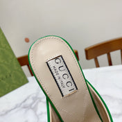 GUCCI 26S HORSEBIT HIGH-HEELED SANDALS 80 MM IN GREEN GLOSSY CALFSKIN