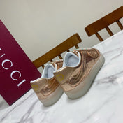 GUCCI 26S SNEAKER IN ROSE GOLD METALLIC CALFSKIN