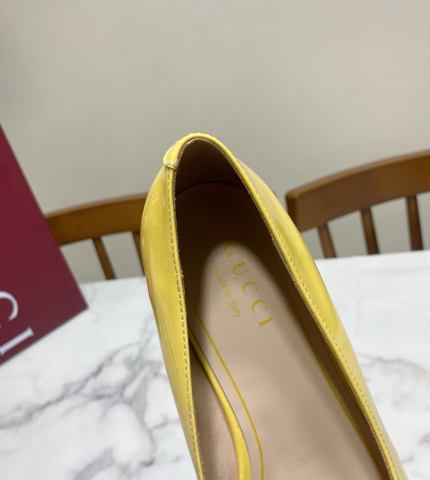 GUCCI 26S HORSEBIT BALLET FLATS IN YELLOW CALFSKIN