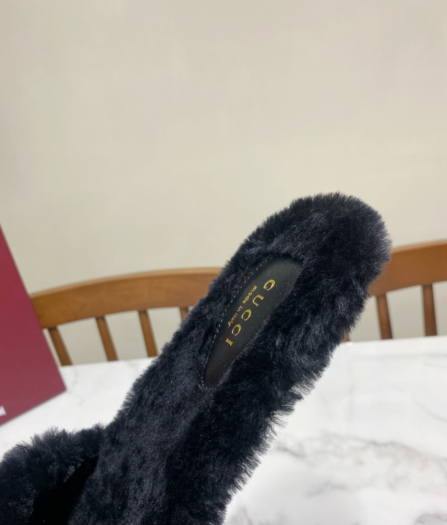GUCCI 26S HORSEBIT MULES IN BLACK SHEARLING