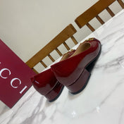 GUCCI 26S HORSEBIT BALLET FLATS IN DARK RED CALFSKIN