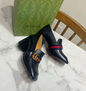GUCCI 26S GG LOAFERS 75 MM IN BLACK CALFSKIN STYLE 2