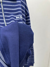 MIUMIU STRIPED ZIP POLO SHIRT STYLE 42