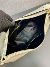 LARGE HOBO BAG 39 IN WHITE SOFT LAMBSKIN
