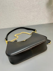 HOBO BAG 23 IN BLACK SMOOTH NAPPA LAMBSKIN GOLD HARDWARE