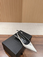 SL CHERISH CRYSTAL SLINGBACK WHITE CALFSKIN