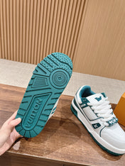 LV Trainer Maxi Sneaker White Mix Emerald Green Calfskin