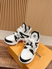 LV ARCHLIGHT SNEAKER IN WHITE MIX BLACK EMBOSSED CALFSKIN