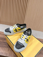 FENDI MATCH TRAINER IN MULTICOLOR CALFSKIN AND HIGH-DENSIITY FABRIC