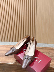 GUCCI 26S VITTORIA PUMPS 60 MM IN BROWN LAMBSKIN