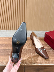 GUCCI 26S VITTORIA PUMPS 60 MM IN BROWN LAMBSKIN