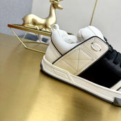 One Stud Sneaker Garavani Calfskin Fabric Black White