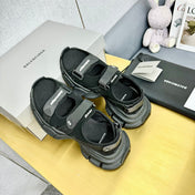 3XL SPORTY SANDALS IN BLACK POLYURETHANE, POLYESTER AND TPU