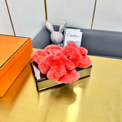 ORAN SHEARLING SANDALS RED PINK