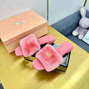 PINK SLIPPERS LAMB FUR
