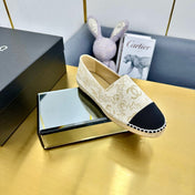 CC ESPADRILLES PLATFORM IN MOSSY BROWN MIX BLACK PATTERN FABRIC