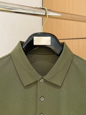 LV POLO SHIRT IN ARMY GREEN MESH BEADED COTTON FABRIC 238855