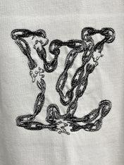 LV WHITE COTTON T-SHIRT EMBROIDERED LOGO 238861