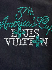 LV T-SHIRT IN BLACK EMBROIDERED LOGO PURE COTTON 238776