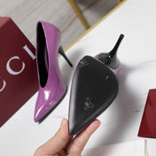 GG CLASSIC HIGH HEEL 105 IN PURPLE LAMBSKIN