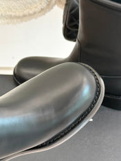 CC SHORT BOOTS IN BLACK CALFSKIN