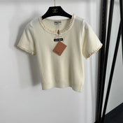 MIUMIU SHORT-SLEEVE KNIT TOP STYLE 381