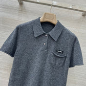 MIUMIU SHORT-SLEEVE TURTLENECK SWEATER STYLE 695