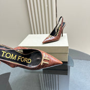 ANGELINA 10 CM SLINGBACK IN PENNY BROWN CROCODILE PATTERN CALFSKIN