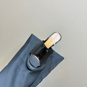 HIGH MULE 95 MM IN BLACK CALFSKIN