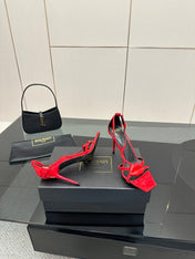 BALMAIN 25S LIPS SANDALS 10 IN CRIMSON RED SUEDE