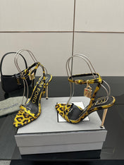 TOM FORD 26S HEELED SANDALS 100 MM IN LEOPARD PRINT CALFSKIN STYLE 3