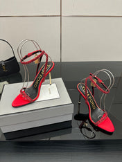 TOM FORD 26S HEELED SANDALS 100 MM IN RED CALFSKIN