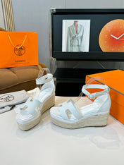 Elda espadrille 80 White Calfskin