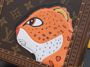 MINI SQUARE TRUNK 17 LEOPARD PRINT IN BROWN MONOGRAM CANVAS