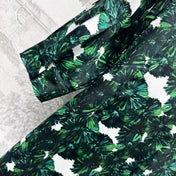 MAX MARA LONG-SLEEVE SHIRT DRESS WITH LEAF PRINT IN GREEN 267787