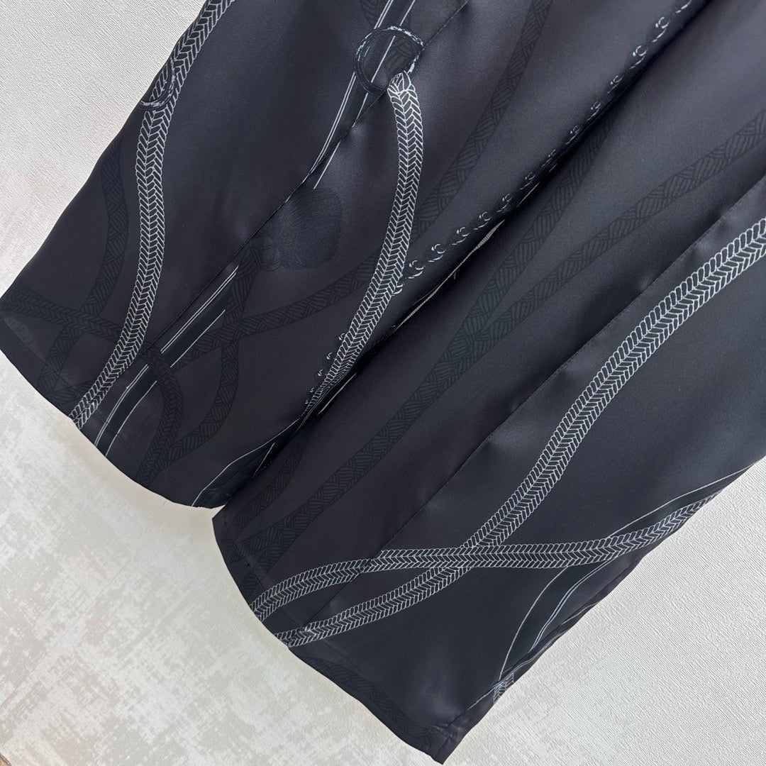 HERMES 26S SILK STRAIGHT LEG PANTS 581
